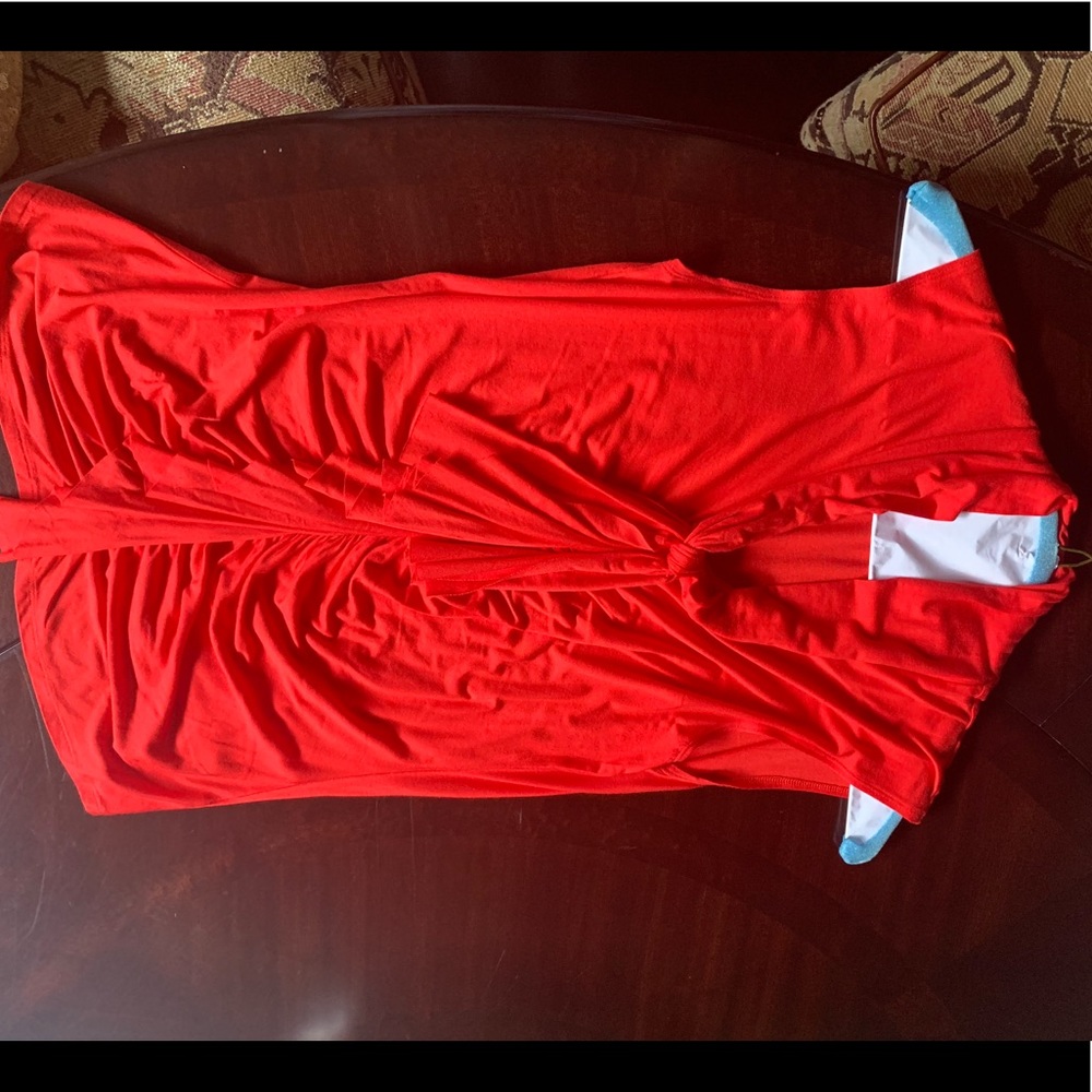 Alex Marie Red Ruffle Sleeveless Blouse